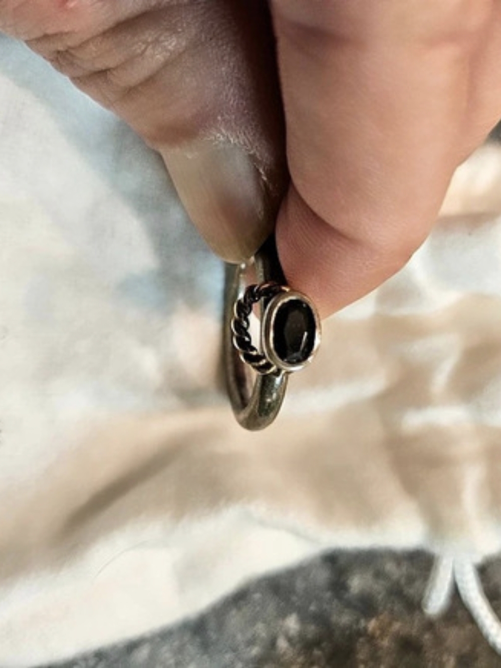PANDORA Vibrant Spirit Ring with Black Crystal, Black & Silver